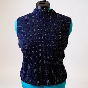 Liz Claiborne Black Sleeveless Blouse with iridescent Beads